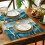 Forest Tree Fog Mountain Moon Placemats 12x18" Washable 3