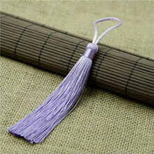 1X Ice Silk Tassel Trim Key Chian Handbag Pendant Jewelry Making DIY 4.7''-18# light purple
