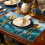 Forest Tree Fog Mountain Moon Placemats 12x18" Washable 4