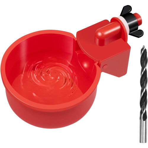 Gravity Feed Chicken Watering Cups Set with 12 Bowls and Mounting Tools 1