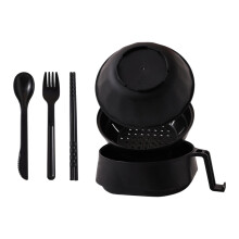 Multifunctional Instant Noodle Bowl Set - Food-Grade PP Bowl with Strainer, Lid & Utensils for Ramen/Cereal
