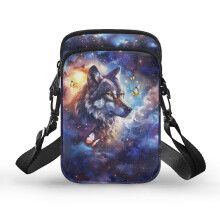 Damen-Schultertasche für Erwachsene, Polyester-Umhängetasche mit 2 Lagen, Werwölfe und Schmetterlinge