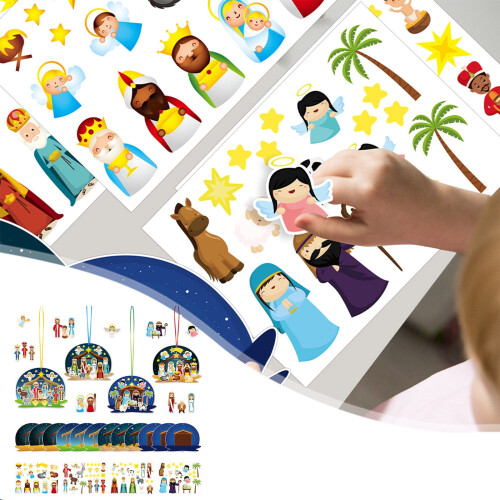 Nativity Scene Stickers Religious Christmas Decor Set for