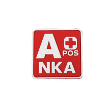 Blood Type POS NKA Medical PVC Patch, 3D Rubber, Noctilucent