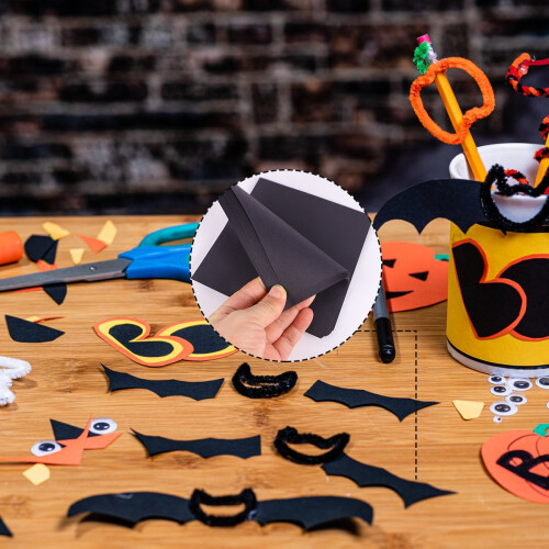 Μαύρο χαρτί Origami για χειροτεχνίες DIY και διακόσμηση πάρτι 100 τεμάχια τετράγωνο 2