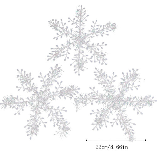 White Frozen Snowflake Ornament Christmas Tree Decor 2