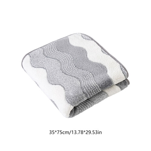 Serviette de bain en polyester doux et épais 75 x 35 cm 2