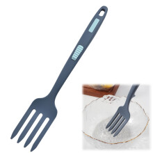 Silikongaffel, värmetålig och flexibel, 28 cm, non-stick, för blandning/mosning/vispning – mörkblå