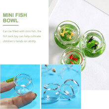 8Pcs Miniature Fish Bowl Dollhouse Empty Glass Fish Tank Mini Clear Bowl DIY Craft Supplies Dollhouse Accessories Decorations