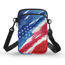 Umhängetasche für Erwachsene, Polyester, Damen-Messenger-Bag mit verstellbarem Schultergurt, amerikanische Flagge
