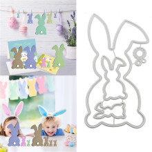 1/3PCS Rabbit Cutting Dies Easter Bunnies Metal Craft Dies Embossing Stencil Template for DIY Scrapbooking Card Making Paper Card Album Decoration