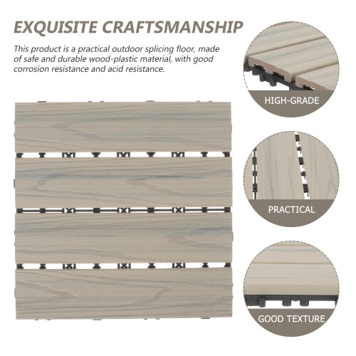 Worgeous Waterproof Interlocking Floor Carpet Tiles Splicing Moisture-proof Grey 1