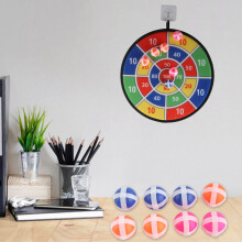 Colorful Dartboard Set with 8 Sticky Balls, 14.5in Indoor Fun