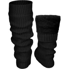 Winter Fleece Lined Leg Warmers for Women Knit Long Leg Warmers Warm Fleece Lined Boot Socks for Skating Daily Wear