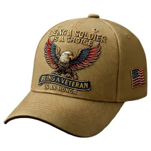 Veteran Pride Military Baseball Cap for Men & Women – Adjustable Eagle Print, Patriotic Bald Eagle Design, Retro Washed Style