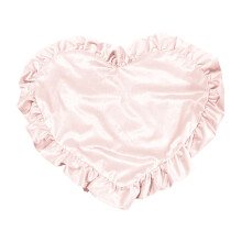 Heart-Shaped Ruffle Throw Pillows, Pink Soft Cotton Cushions, Romantic Valentine's Day Gift for Her – 40x50cm, Compatible with Sofa/Bed/Chair