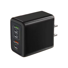 Black Multi Port Usb C And Usb A Charger With 5V2.4A Output For Phones Tablets And Other Gadgets
