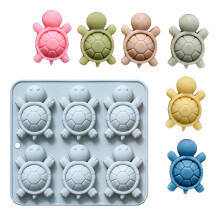 6 Cavity Large Turtles Mousses Cake Mold Food Grade Silicone Chocolate Dessert Baking Mould Family Gathering Bakewares