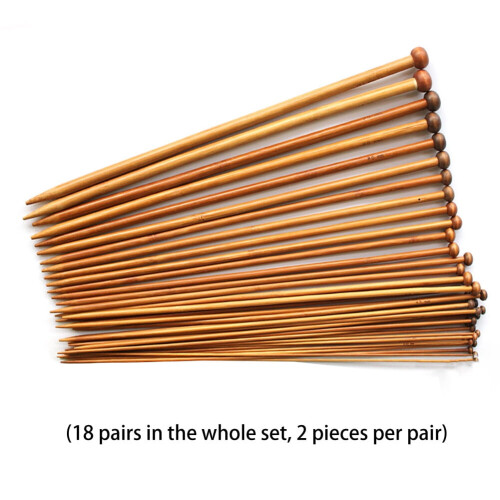 Straight Knitting Needles Single Point 25 cm 18-Piece Set 2