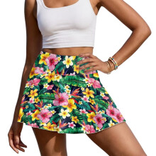 Palm Leaf Flower Tennis Golf Skirts Size 2XL Fashion Golf Athletic Activewear Skorts with Pockets Relaxed Daily Wear for Workout Pickleball Running