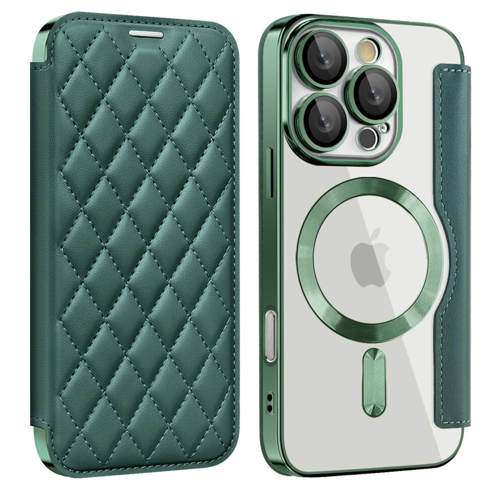 Iphone 15 Wallet Case With Rfid Blocking, Magsafe Compatible, Pu Leather Flip Kickstand, Shockproof Â Dark Green 9405492493209