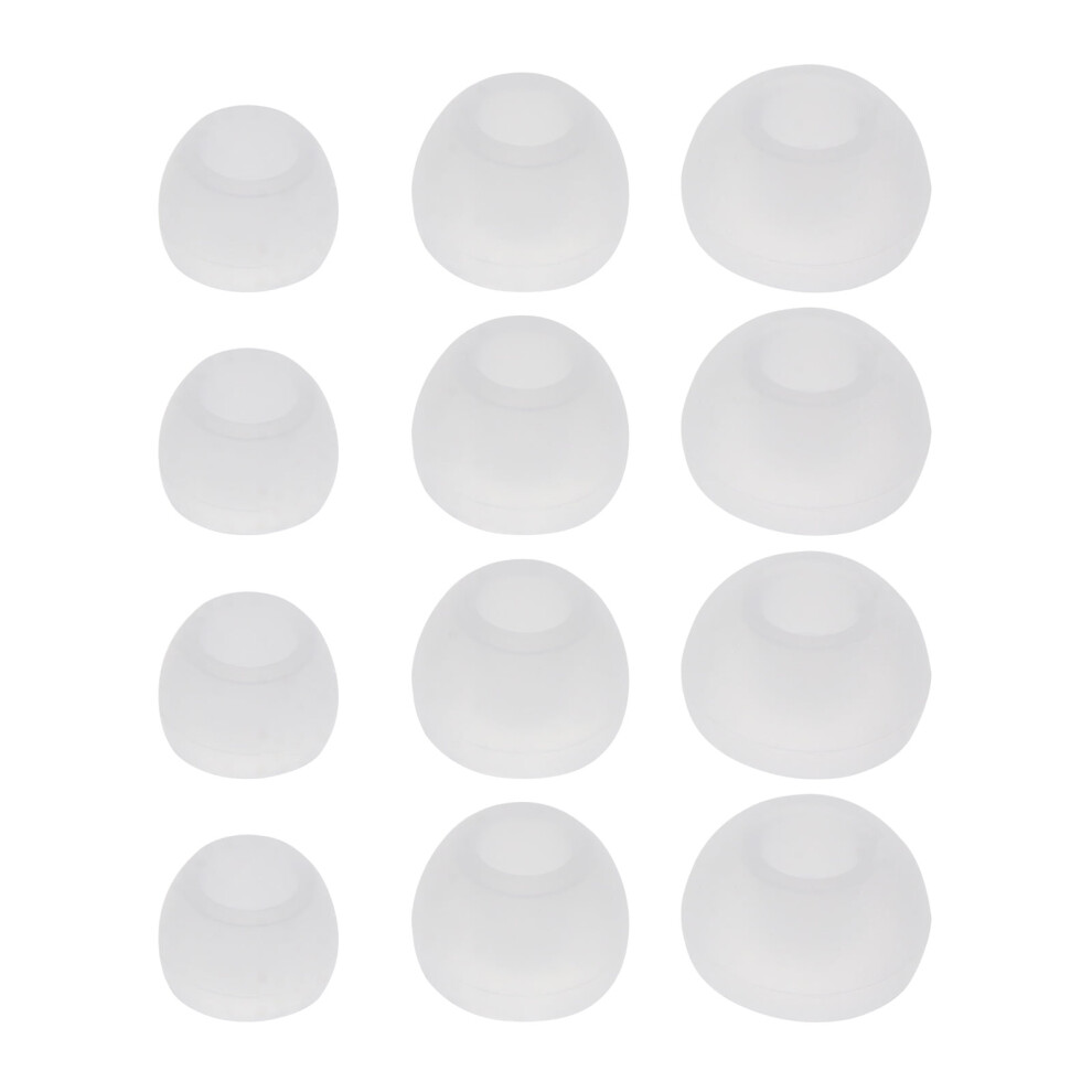 12Pcs Soft Silicone Ear Tip Covers Replacement Earbud Covers For In-Ear Headphones Earphones Access Clear Black/White 9401284826118