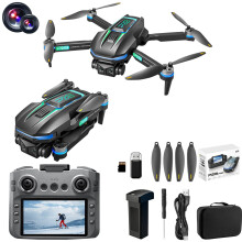 Drone with 1080P ESC Camera Brushless Motor Remote Control 4.3 Inch Screen Display FPV RC Quadcopter for Adults Beginners Aerial Photography