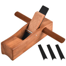 Wood Planer Hand Tool, Half Round Corner Planer, Edge Trimming Tool, 6.7" (17 cm), Rosewood, 3 High Manganese Steel Blades