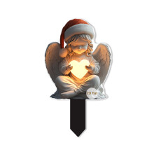 Piquet de Noël lumineux à LED avec motif cœur pour la décoration de jardin et de terrasse