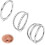 3 τεμάχια ρινικοί δακτύλιοι 16G/18G/20G, χειρουργικοί κρίκοι από ατσάλι 316L με CZ για 1
