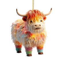 Ornement de Noël vache des Highlands, pendentif humoristique