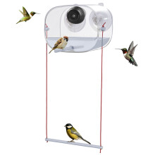 Slimme vogelvoeder met camera, 1080p resolutie, AI-herkenning, directe meldingen, automatische video-opname, bewakingsapparaat voor binnen en buiten.