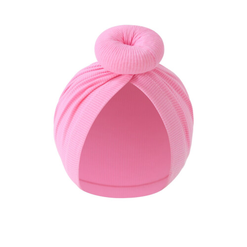 Babybomullsturbanhatt med knyttet knute, elastisk passform for