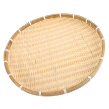 Bandeja redonda de bambú BESTONZON, cesta de bambú tejida color beige para decoración del hogar, 1 unidad.