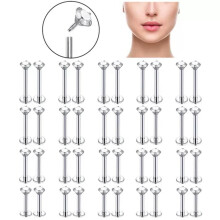 Stainless Steel Labret Lip Piercing Set 10 pcs 6mm