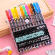 Neon akrylfärgspennor med 3 mm medelstor spets, fluorescerande och snabbtorkande vattenbaserade set med 12 st, för sten, glas, trä, duk och