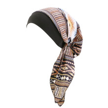 Lenço de cabeça e turbante feminino – Cor café, tamanho único, compatível com todos os tipos de cabelo.