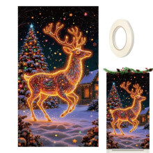 Décoration de porte d'entrée de Noël 70 x 35 pouces, décoration de porche fluorescente pour intérieur/extérieur, style ferme – Compatible