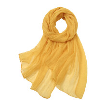 Lenço leve de chiffon de seda amarelo para mulheres – Acessório casual de verão, tamanho único, combina com todos os looks.