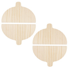 Ensemble de 4 pelles à pizza en bois avec manche, planches demi-rondes et spatule lisse – Compatible avec tous les fours