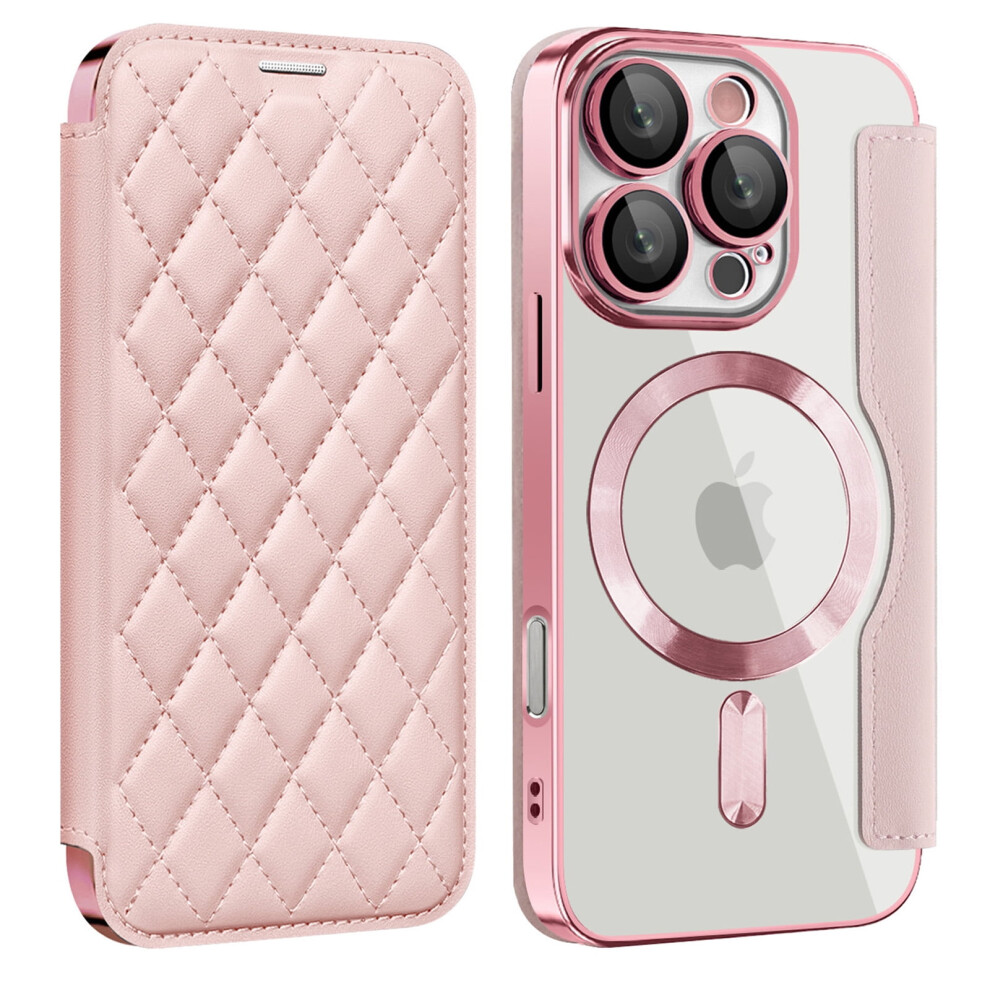 Iphone 15 Wallet Case With Rfid Blocking, Magsafe Compatible, Pu Leather Flip Kickstand, Shockproof Â Pink 9405492492264