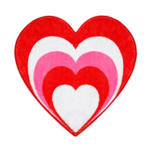Heart-Shaped Non-Slip Bathroom Mat, Washable Plush Welcome Rug – Red Valentine's Day Floor & Door Mat