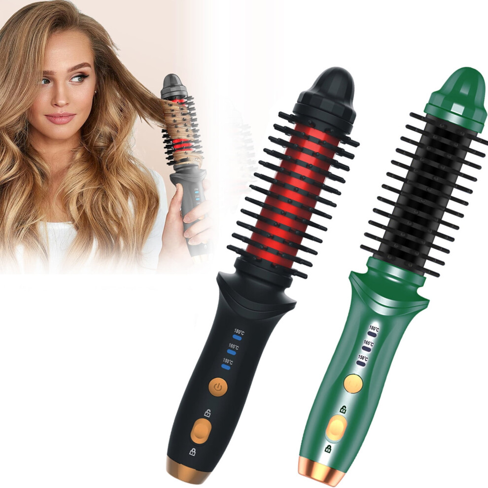 Cordless Portable Curling Iron Brush for Women, Tourmaline Ceramic Barrel, Travel-Friendly Styling Comb