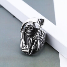 Herbst in York, Weihnachtsgirlande, Hund, Halloween, Junge, Halloween-Decken, Halloween-Nägel, Imitations-Titanstahlring, gotischer Silber-Herrenring