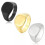 Herren Damen Edelstahl Quadratischer Siegelring Schlichter Ehering Statement-Ring Form E-Gold-9 1
