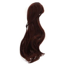 Curly Doll Hair Wig for 1/3 8-9in Head Neat Bangs Brown