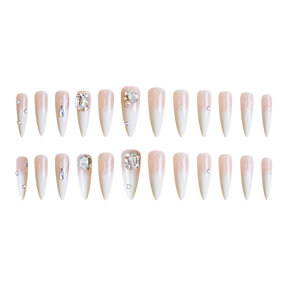 Dachuang Beauty Pink Stage Gradient Fake Nails - Durable & Comfort