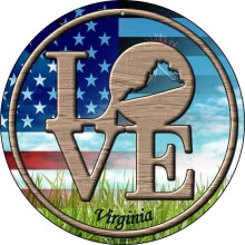 Aluminum sign - Love Virginia Novelty Round Circular Metal Sign Home Garage Wall Decor Size: 8" Diameter