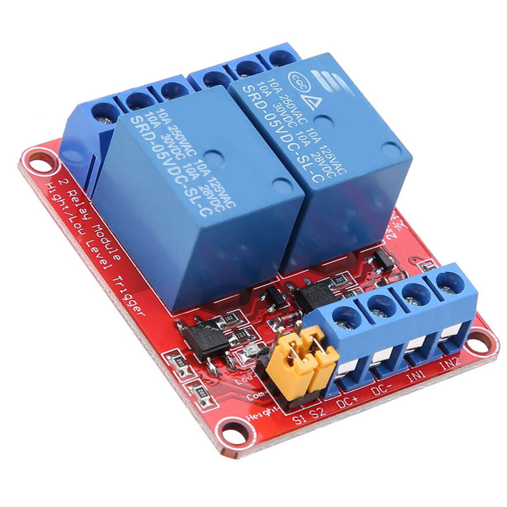 2 Channel Relay Module 5V Optocoupler Isolation, Compact Pcb Red 6941390801898