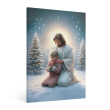 Vintage Jesus Canvas Wall Art Print, Framed Christian Decor for Living Room, Bedroom & Prayer Space – Compatible with Home Interiors